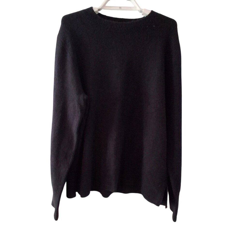 J Crew crewneck sweater womens Large Extra soft yarn black Fall '23